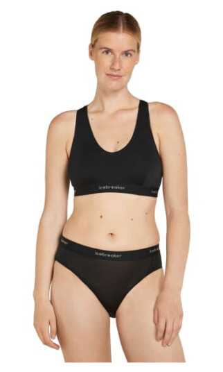 Icebreaker Women's Merino 125 Cool-Lite Sprite Racerback Bra Black M