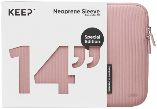 KEEP 14" Neopren/tekstiletui til bærbar PC (Rose Elegance)