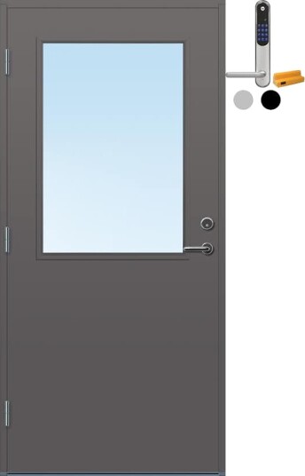 Ytterdør Bygg1 Sande med Yale Doorman Classic Home