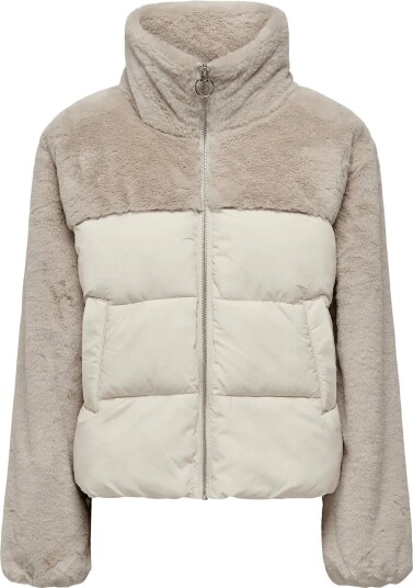 ONLY Onlwanja Fur Puffer Mix Jacket Noos Otw MOONBEAM S