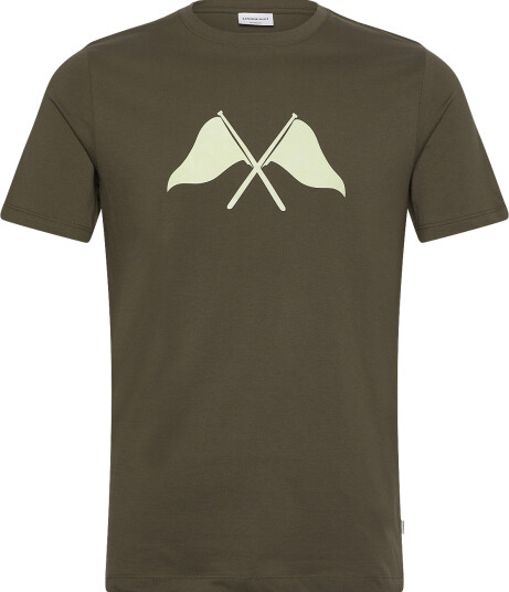 Lindbergh Copenhagen Print Tee S/S Khaki green XXXL