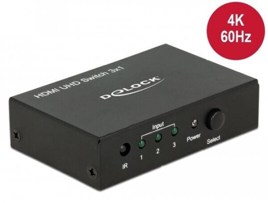 Delock Hdmi Uhd Switch 3 X Hdmi In > 1 X Hdmi Out 4K - Video/Audio Switch - 3 X Hdmi - Stasjonær