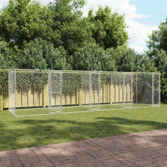 Hundebur Sølv 800 X 200 X 200 cm Galvanisert Stål 3368308