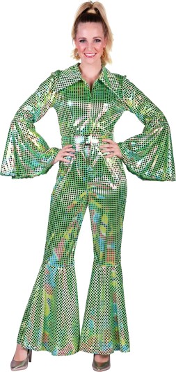 Thetru B.v. Disco Jumpsuit Grønn Fargeskimrende Kostyme X-Large 3591-0300-00XL