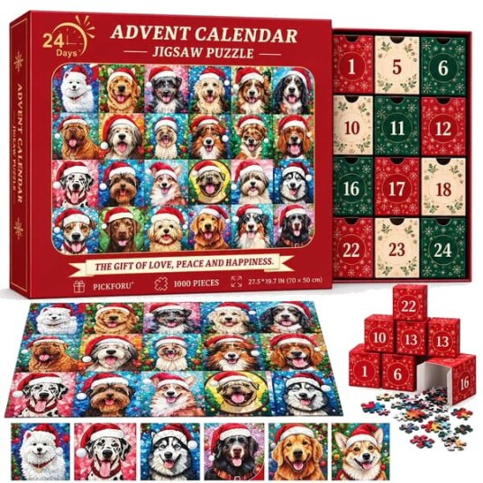 Adventskalender   Puslespill 1008 brikker   Julekalender 2026