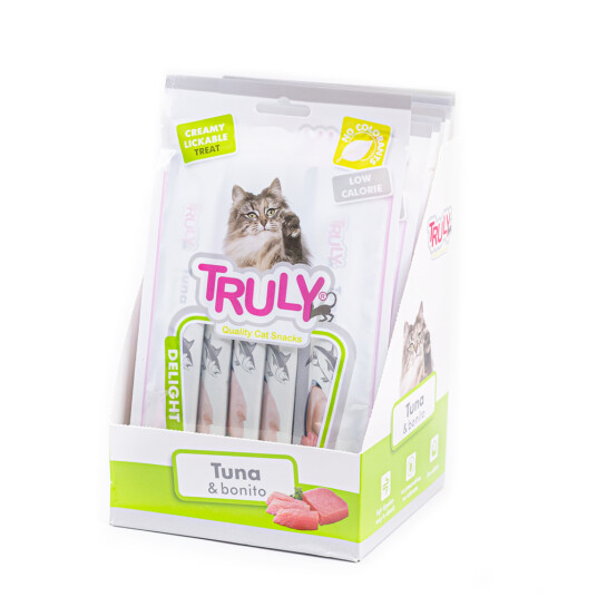 Truly - 12 x 5pcs Cat Creamy Lickable Tuna & Bonito total 840gr Truly - 12 x 5pcs Cat Creamy Lickable Tuna & Bonito total 840gr