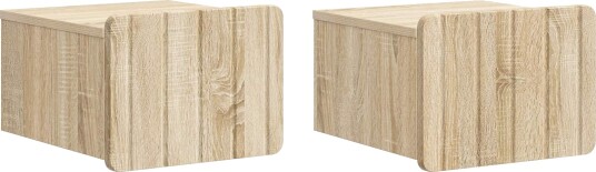 Vegghengt Nattbord med skuff 2 pcs Sonoma eik 33 x 34,5 x 24 cm
