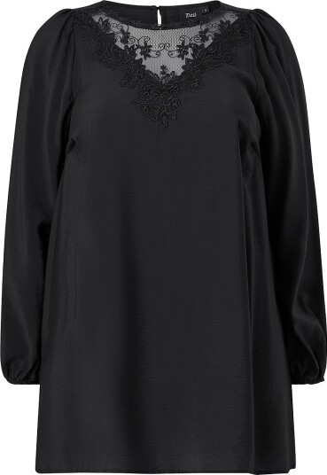 Zizzi Tunika Elina L/S Abk Dress Svart