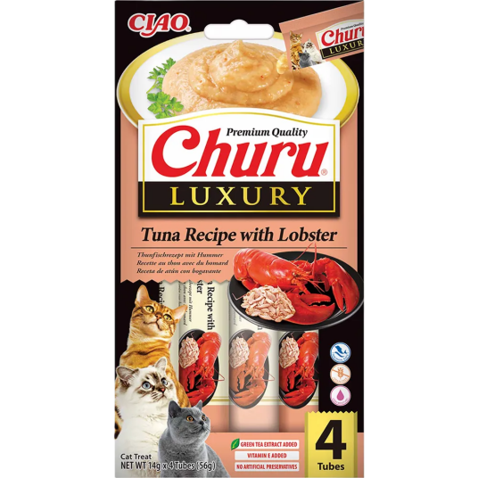 Churu Premium Kattegodbiter med Tunfisk og Hummer 14 g x 4-pakning