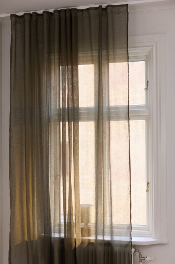 Jotex Gardin Med Lintekstur 1lengde Ekstra Bred Olivgrønn LIZZIE 216722705250