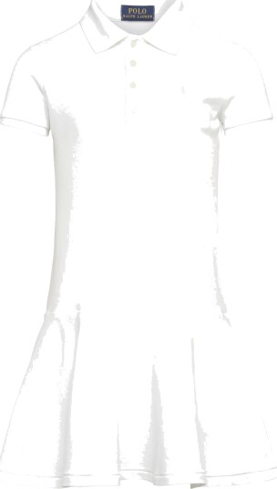 Ralph Lauren Kids Stretch Mesh Polo Dress White 124-128