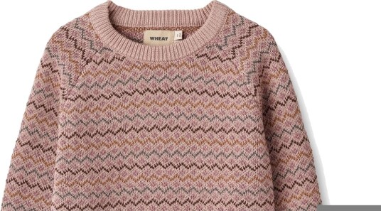 Wheat Jacquard Pullover Nanna Dry Rose (122 / 7 år)