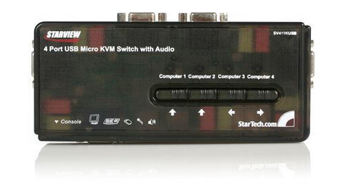 STARTECH 4 t Black USB KVM Switch Kit with Cables and Audio