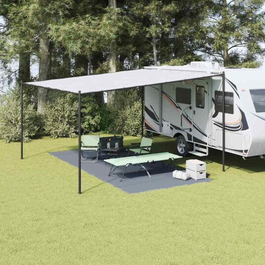 Teppe til telt Blå og grå 550 x 250 cm Polyethylen Teppe til telt Blå og grå 550 x 250 cm Polyethylen