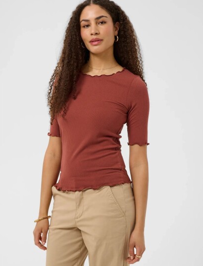 Cream Crribba S/S Blouse Burgundy XXL