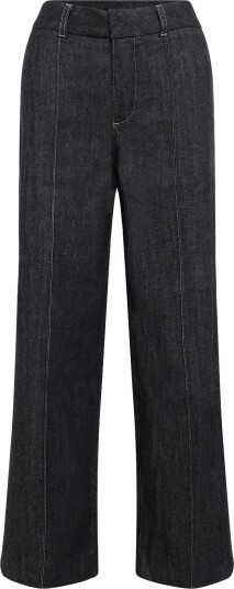 Mango High Waisted Wide Leg Jeans With Stitching BLACK 36