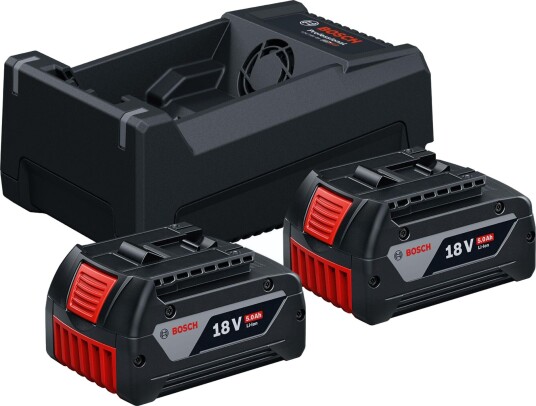 Bosch Professional 1600A03CH1 Batteristartpakke For Verktøy 2 × 18 v 5.0 ah Batterier Og GAL12V/18V-80 Lader