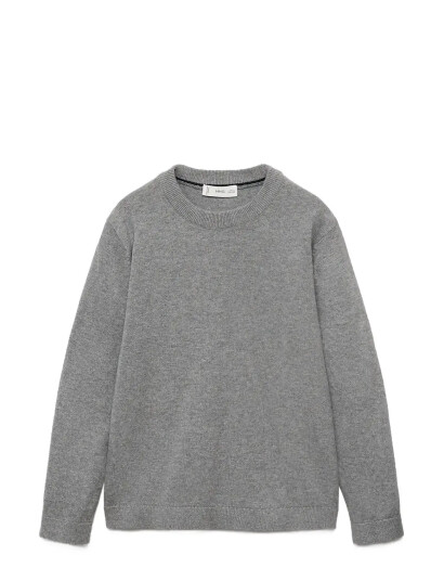 Mango Essential Cotton-Blend Sweater Grey 9-10