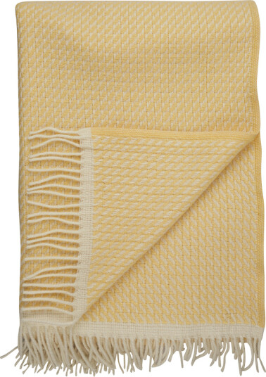 Røros Tweed Mello lammeullspledd sitrongul 210x150 cm