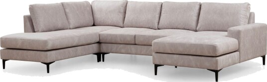 Svanabyn Sofa m. Divan og Sjeselong 4-seter - Beige