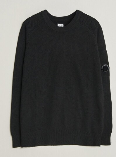 C.P. Company Knitted Lambswool Crew Neck Black