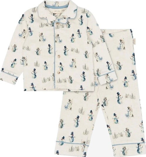 Petit Piao Ppblizz Boys Pyjamas Set EGGNOG MELANGE SNOWMAN AOP 122 Petit Piao Ppblizz Boys Pyjamas Set EGGNOG MELANGE SNOWMAN AOP 122