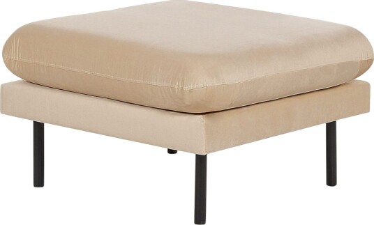 Fotpall Vinterbro Beige/svart, Fløyel - Beige/svart, Fløyel