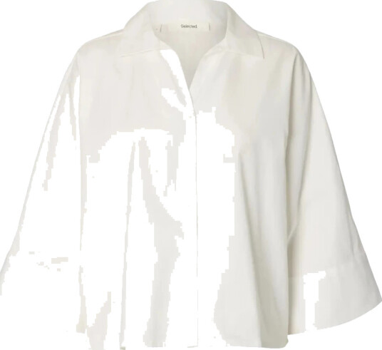 Selected Slwemilia Oversize 3/4 Shirt Noos White 42 Selected Slwemilia Oversize 3/4 Shirt Noos White 42
