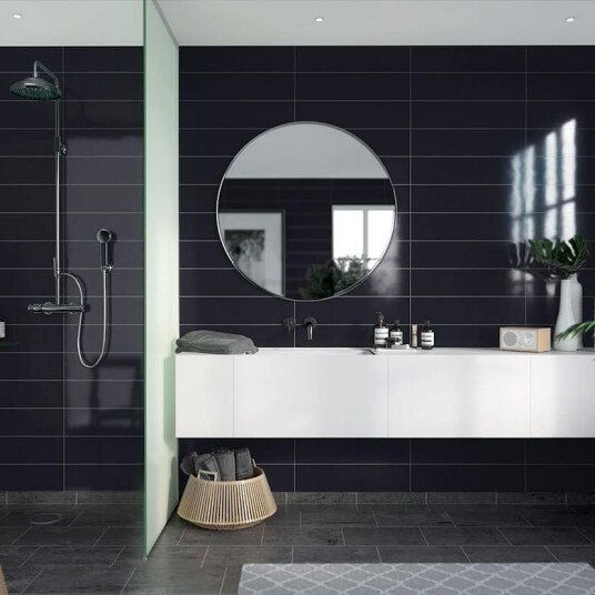 Baderomspanel Fibo 2124 M6015 Black Gloss Baderomspanel Fibo 2124 M6015 Black Gloss