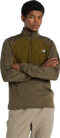 New Balance Rc Essential Heat Grid 1/2 Zip - Khaki green - M New Balance Rc Essential Heat Grid 1/2 Zip - Khaki green - M