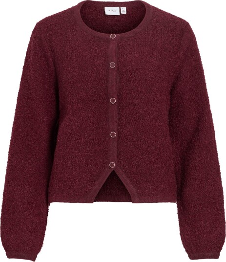 Vila Vipigga O Neck L/S Knit Jacket Noos Burgundy S