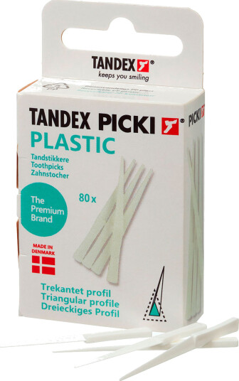 Tandex Picki plasttannpirkere trekantet 80 stk