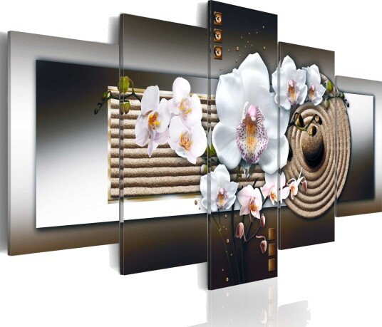 Bilde Orchid And Zen Garden Brown 200x100 Artgeist sp. z o. o.