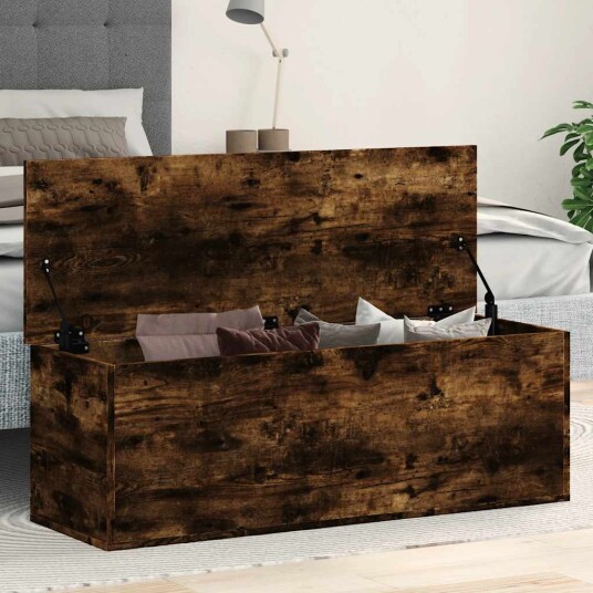  Oppbevaringsboks røkt eik 102x35x35 cm konstruert tre
