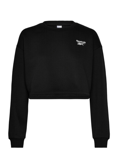 Reebok Classics Id Small Logo Cropped Fleece Crewne - Black - XS Reebok Classics Id Small Logo Cropped Fleece Crewne - Black - XS