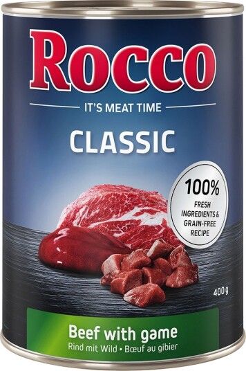 Rocco Våtfôr Classic Storfekjøtt Med Vilt 12 X 400 G