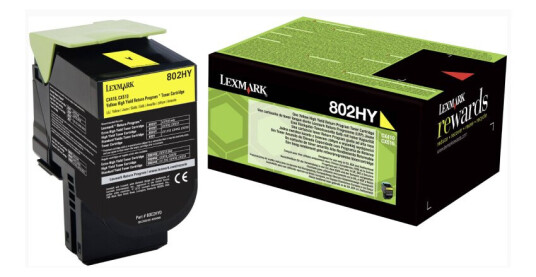 Lexmark 802HY Y Toner - 80C2HY0 Original - Gul 3000 sider