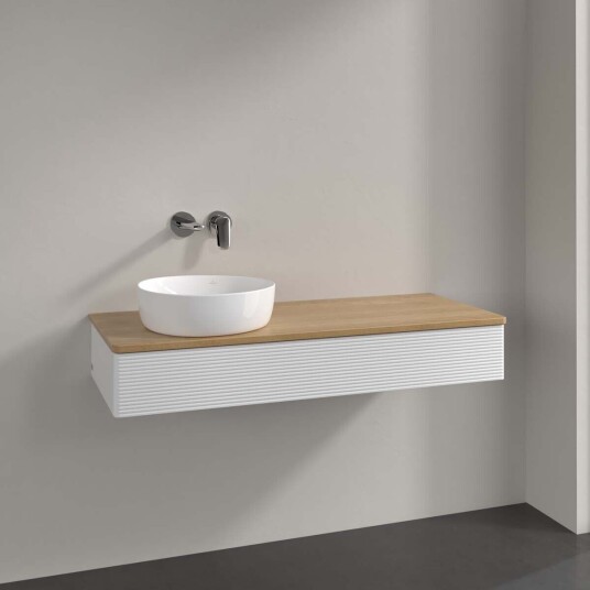 Villeroy & Boch  Antao Servantskap med 1 skuff 120x50x19 cm m/lys Hvit Blank/Eik