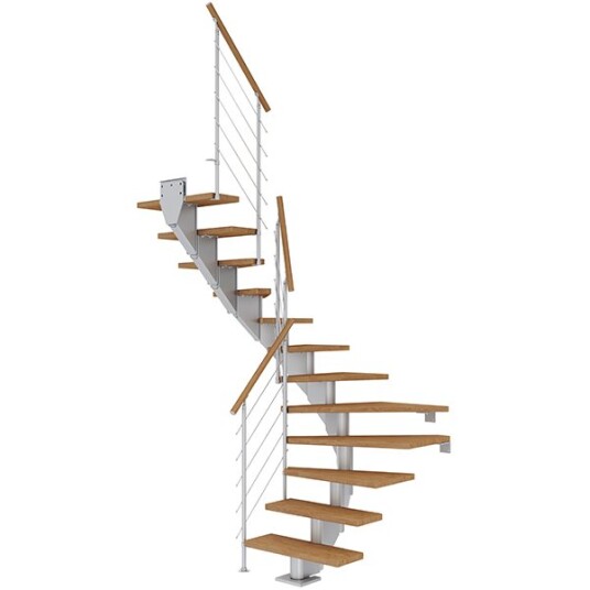 Dolle Hamburg U-trapp Pearl Grey-style 6-oljeret Eik-75-14 - Loddret Høyde 277 322 Cm Dolle Hamburg U-trapp Pearl Grey-style 6-oljeret Eik-75-14 - Loddret Høyde 277 322 Cm