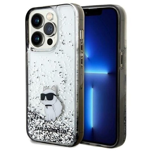 Karl Lagerfeld Klhcp14xlkcnsk Iphone 14 Pro Max 6.7" Transparent Hardcase Liquid Glitter Choupette