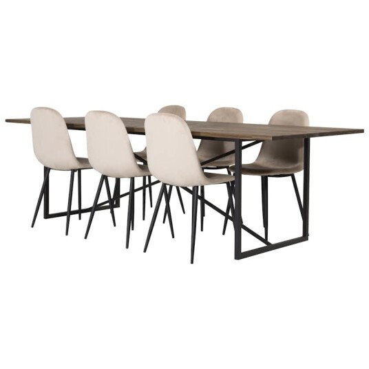 Venture Home Spisegruppe Venture Home Peo med 6 Pobbie Stoler Fløyel GR19119