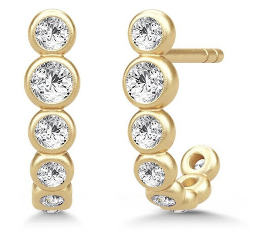 Julie Sandlau Grace Curve Earstud Øredobber 22 kt. ST388GD - Dame - 316L Stainless Steel