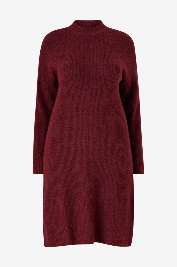 Zizzi Kjole caVilma L/S Blk Dress Rød