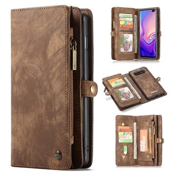 CaseMe 2-i-1 Multifunksjonell Samsung Galaxy S10+ Lommebok-deksel Brun
