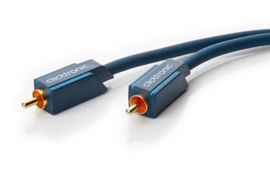 Clicktronic Koaksialkabel 3 m RCA-Hann Black