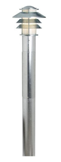 Westal Alefors Pullert 1250 mm 27 med fotplate Galv/Sølv Belysning