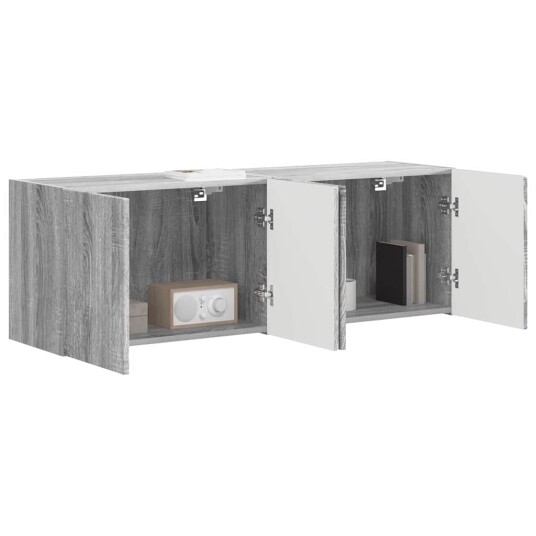  TV Veggskap 2 pcs Grå Sonoma 59,5 x 31 x 40 cm Konstruert tre