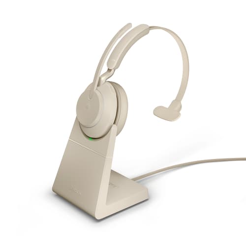 Jabra Evolve2 65 Ms With Stand Hodesett Usb-a Via Bluetooth-adapter Mono Beige Jabra Evolve2 65 Ms With Stand Hodesett Usb-a Via Bluetooth-adapter Mono Beige