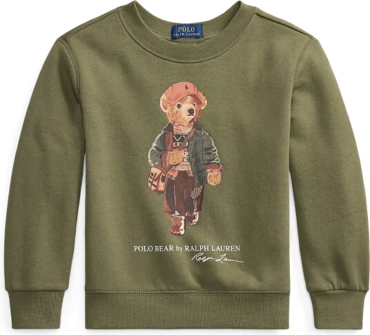 Ralph Lauren Kids Polo Bear Fleece Sweatshirt Khaki green 2 Ralph Lauren Kids Polo Bear Fleece Sweatshirt Khaki green 2