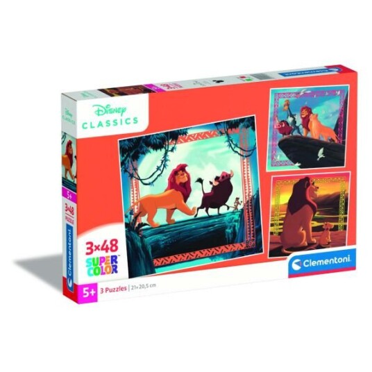 Clementoni SuperColor Puslespill 3x48 Brikker LÃ¸venes Konge